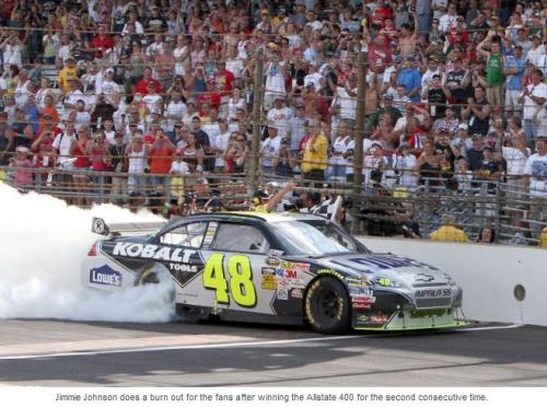Johnson's 2009 Brickyard 400 burnout